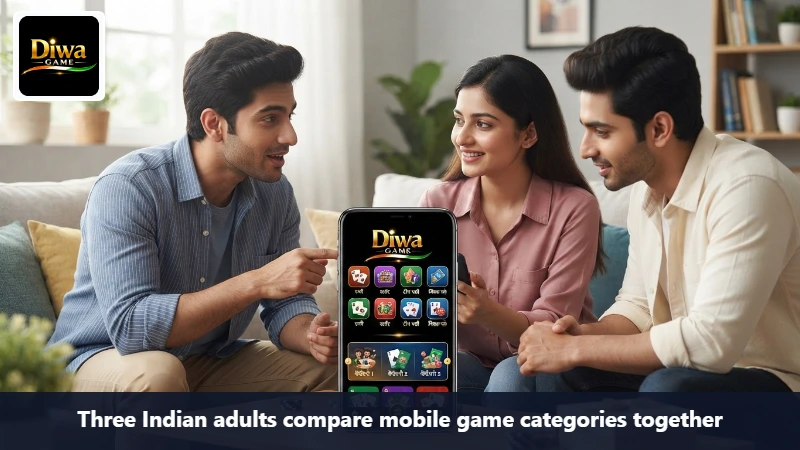 Young Indian user explores Diwa Games mobile hub on Android